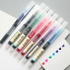 SIXONE 7 цветов Простая прямая жидкая шариковая ручка цветная быстросохнущая полностью игольчатая трубка нейтральная проверка ручки ручка Канцтовары