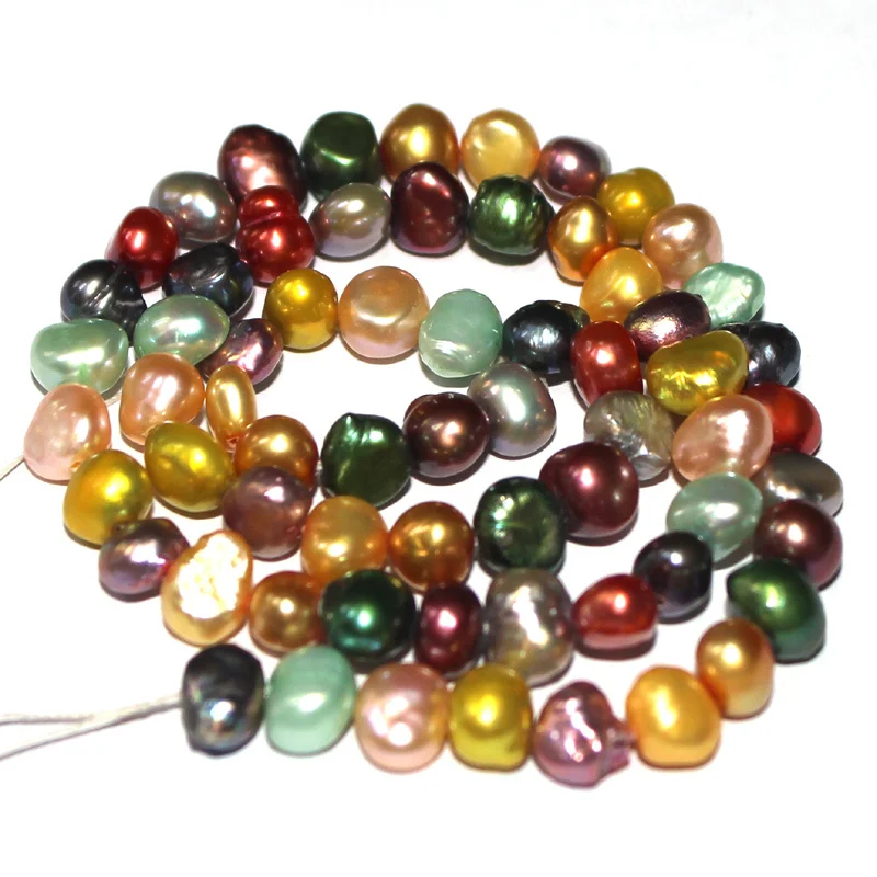 Free Shipping 4 5mm 6 7mm 7 8mm Select by Size! Mixed Colors Baroque Potato Natural Freshwater Pearl Loose Beads 15&quot|bead strand|potatoes