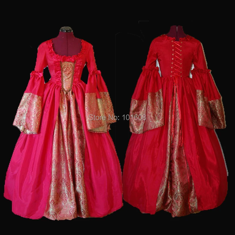

New Arrival!Long Sleeve Victorian dresses 1860s Civil War Colonial Georgian Renaissance Gothic Historical regency dress HL-439
