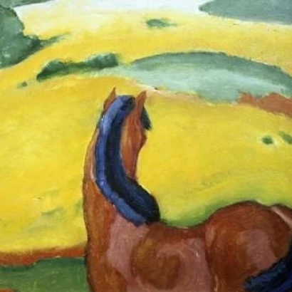 Лошадь в пейзаже плакат печать Франца Марка (9x12)|Таблички и знаки| |