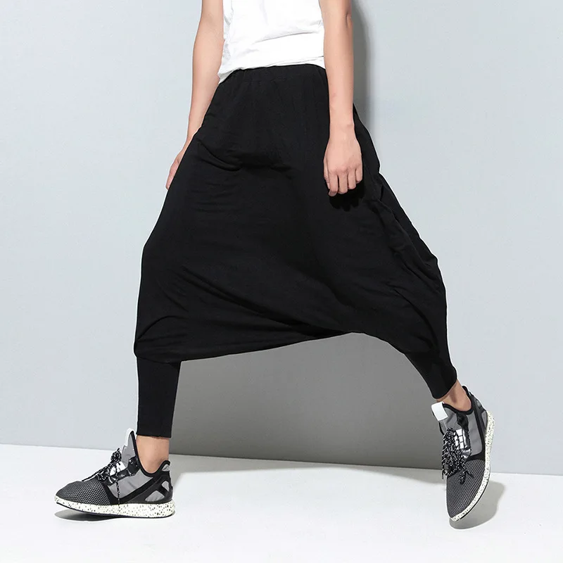 Fashion Cross-pants Men Harem Pants Loose Casual Crotch Pant Streetwear Trousers Man Big Drop Dance Hip Hop | Мужская одежда