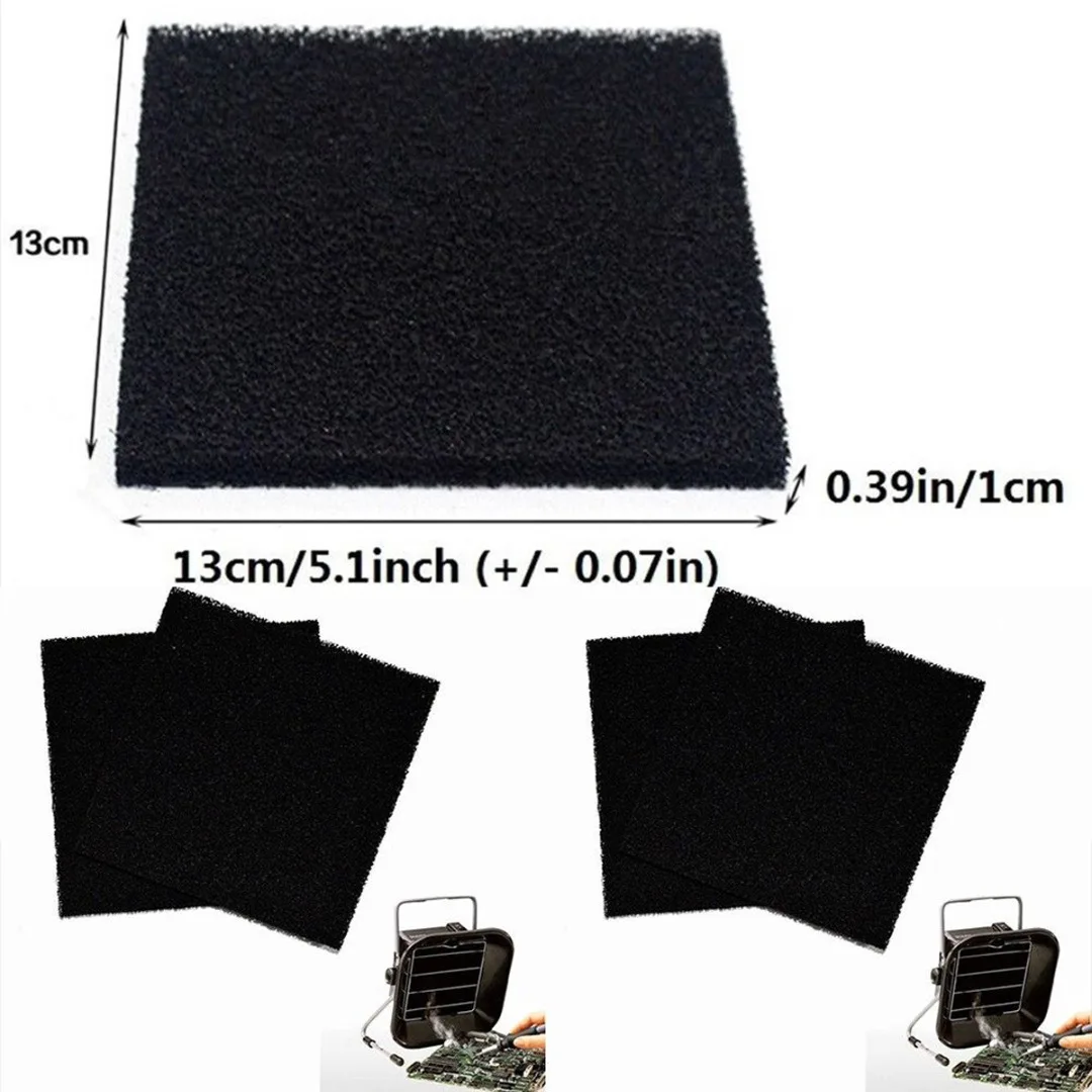 

5pcs/set Square Black Activated Carbon Filter 13X13X1cm Solder Smoke Absorber ESD Fume Extractor Activated Carbon Sponge