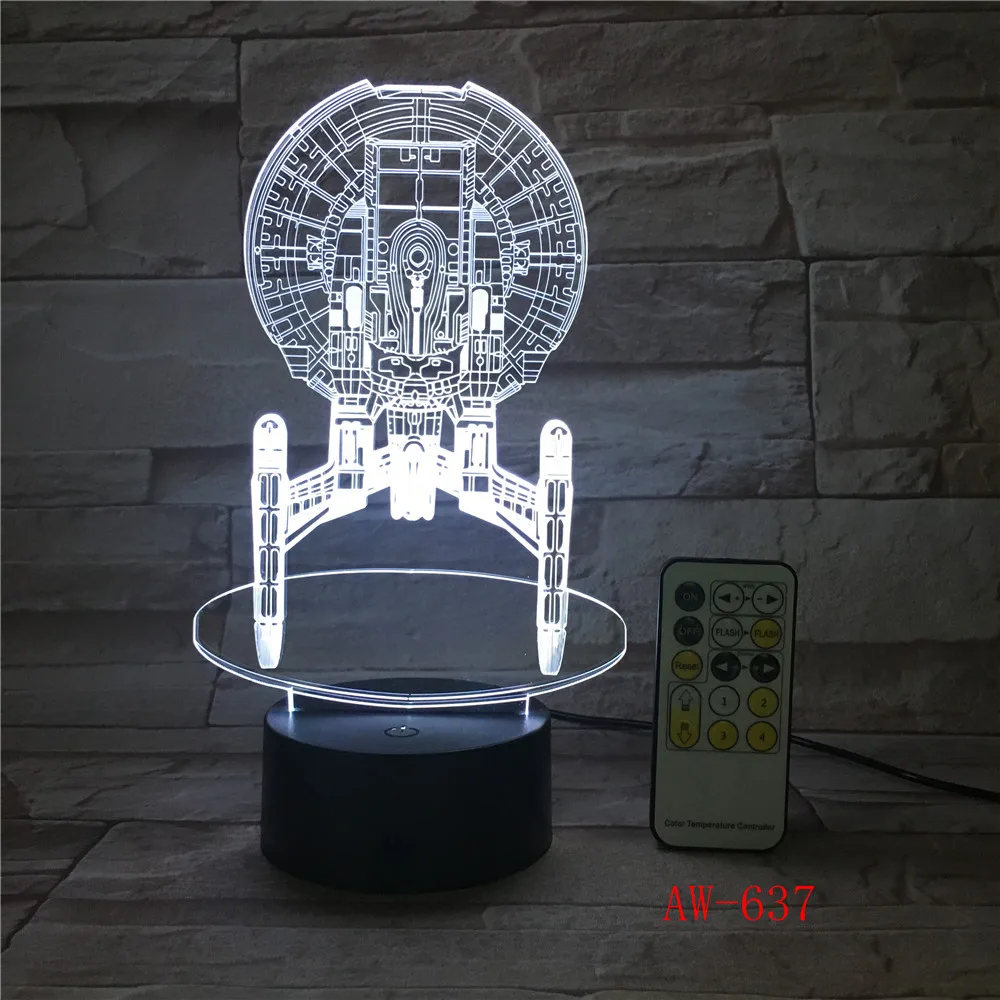 7 цветных сменных настроений Светодиодная лампа 3D светодиодный космический