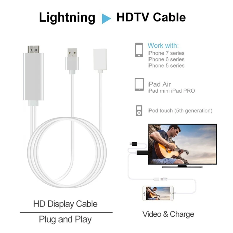 8 контактный HDMI HDTV TV цифровой AV видео адаптер кабель Smart для Apple iPhone 7 6 6S Plus ipad Mini 2 3 4|