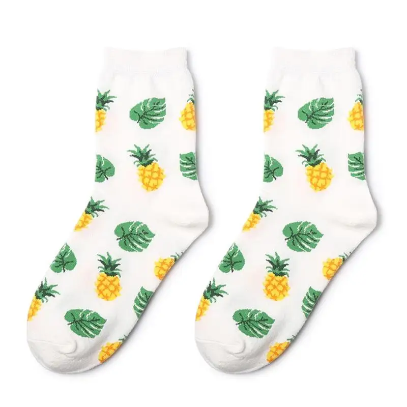 Fashion Cartoon Cute Women Comfortable Socks Tropical Fruit Print Casual Ankle Female fashion socks | Женская одежда