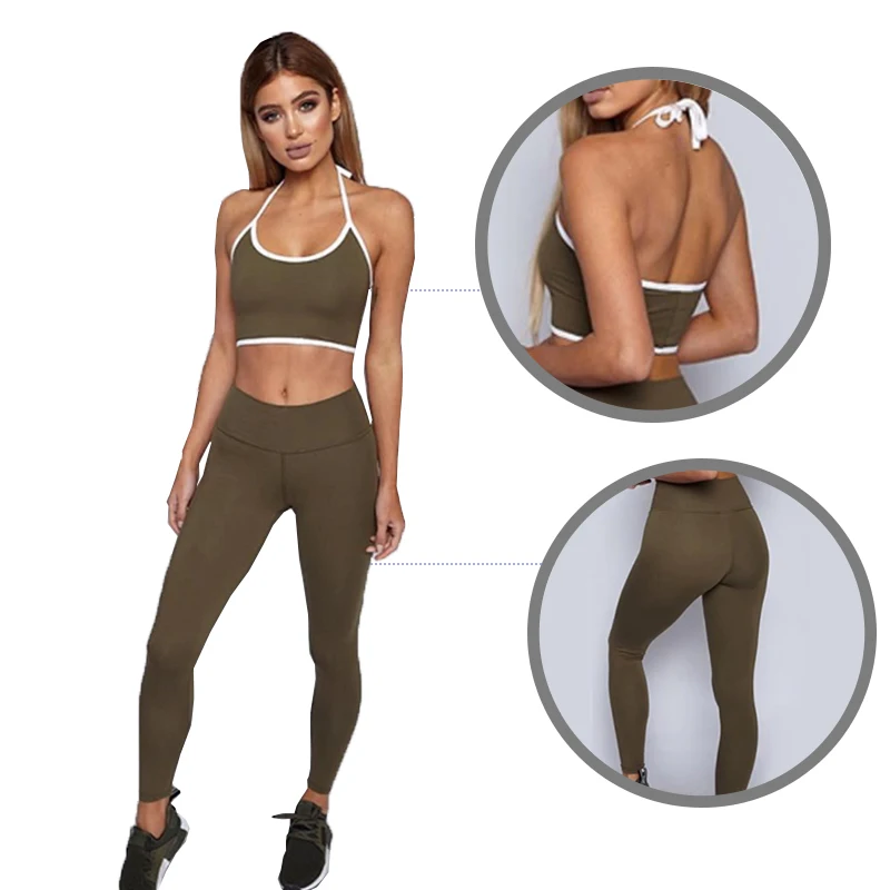 2019 комплект из двух предметов: Sans Soudure Yoga Rgl Femmes Vtements De fitness Sport Femme Gym Leggings remburr пуш ап Bretelles Spor|Комплекты для
