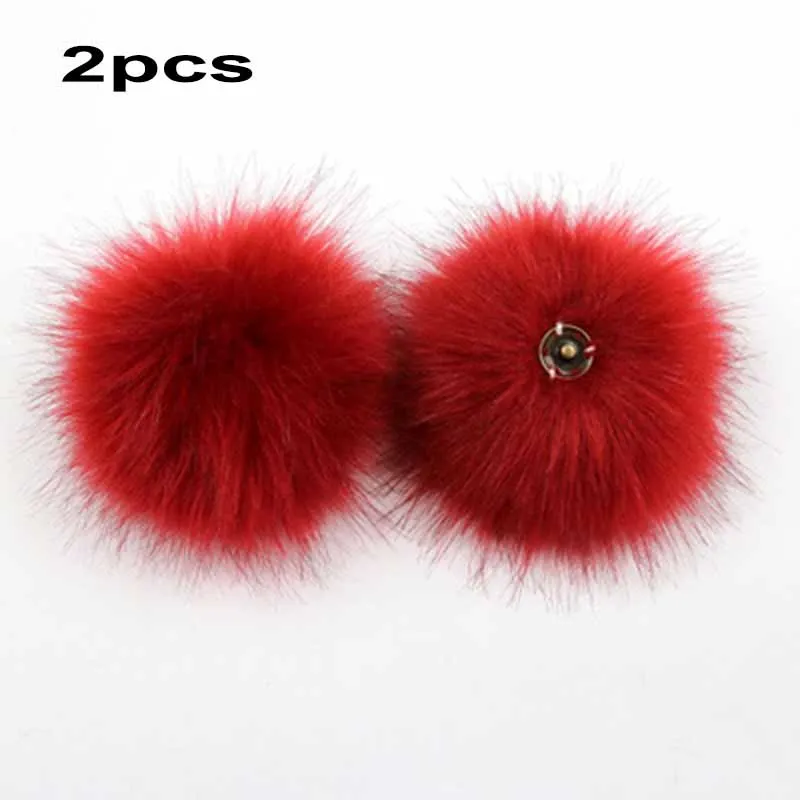 2 шт. меховые шарики из искусственного меха с кнопкой для девочки одежда шапочка