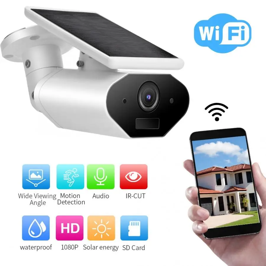 ГОРЯЧАЯ 1080P солнечная батарея питание смарт WIFI камера наружная