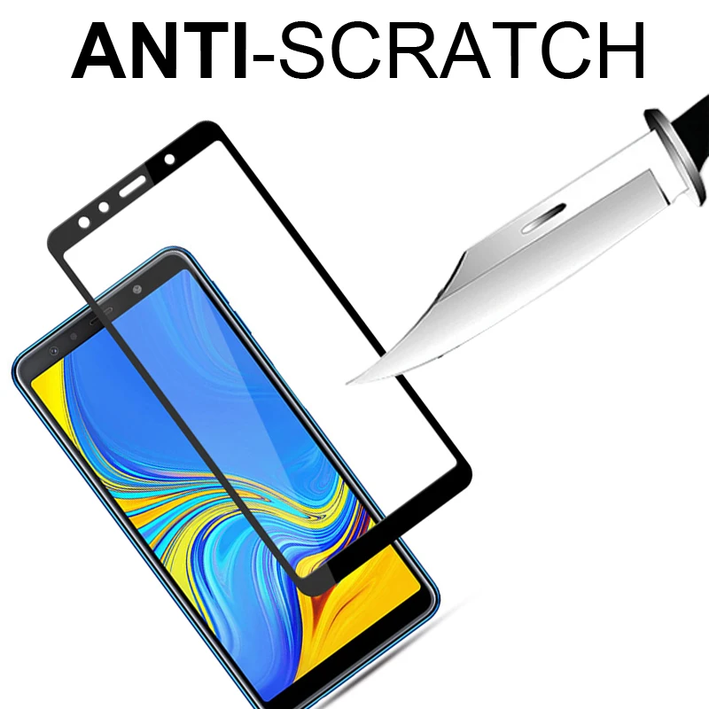 Protective Glass For Samsung Galaxy A7 2018 A750 Screen Protector SM-A750 Tempered Film cover | Мобильные телефоны и