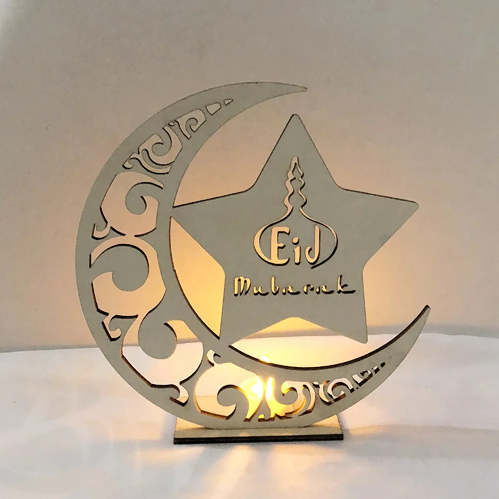 Рамадан деревянный Eid лампа СВЕТОДИОДНЫЙ Tealight фестиваль Набор для изготовления