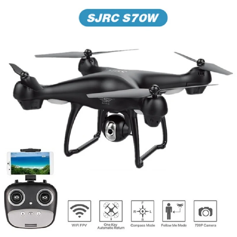 Дрон с камерой S70W GPS FPV 1080P HD регулируемый широкий угол Wi Fi видео в реальном времени