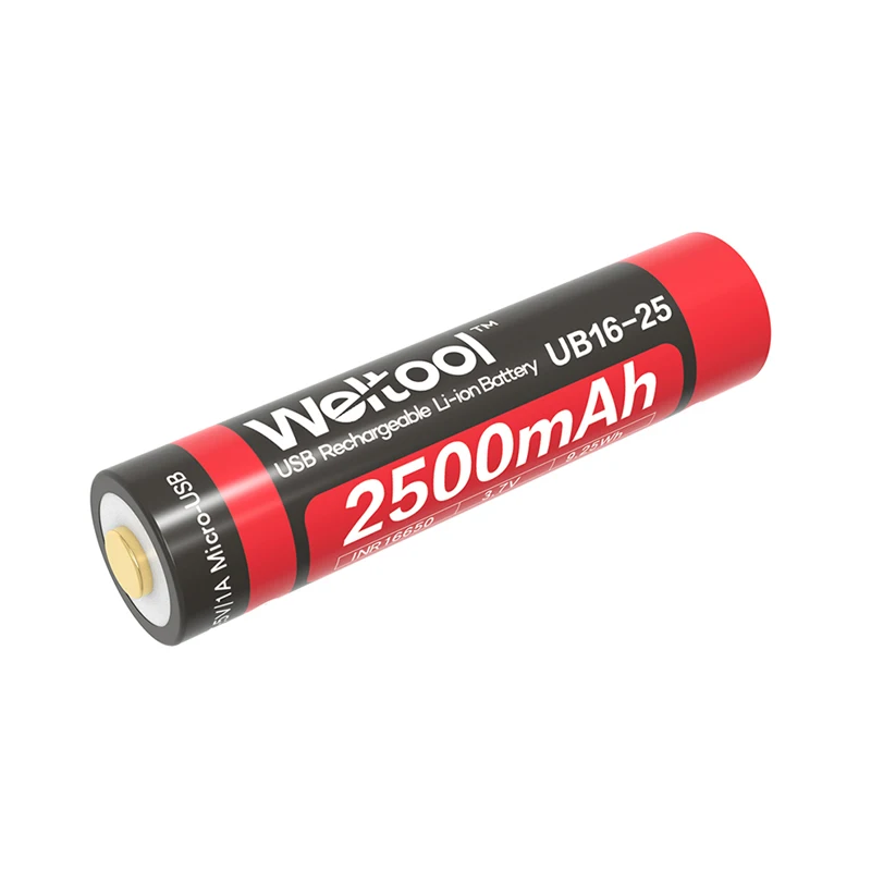 LEORY Weltool литий ионный аккумулятор 1 шт. 3 7 В 2500 мАч 16650 USB перезаряжаемый