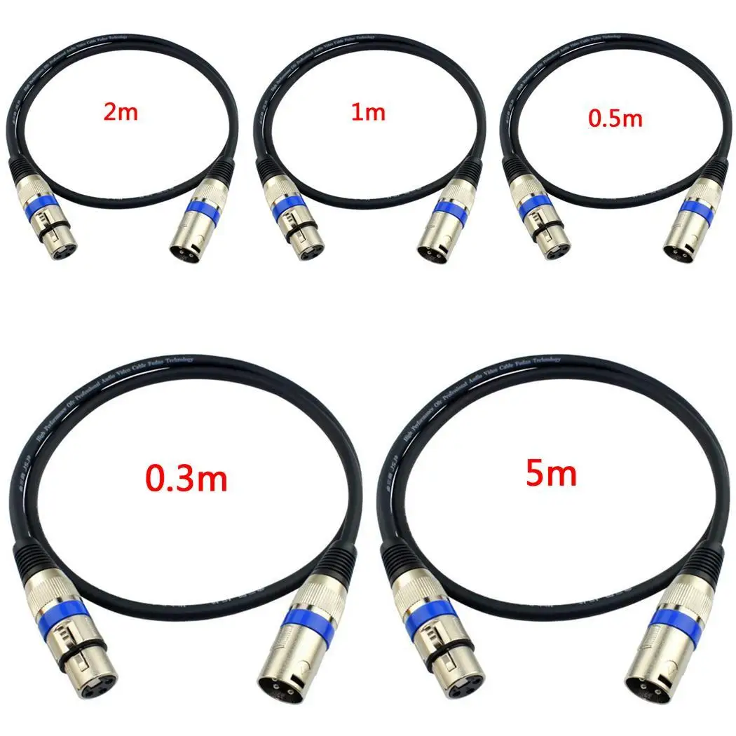XLR Мужской и Женский аудио кабель Разъем Черный для микрофона стильный дизайн с