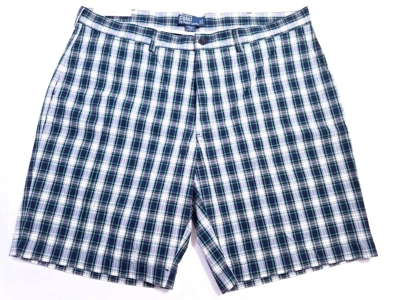 POLO RALPH LAUREN мужские шорты синий зеленый плед хлопок SZ 42 СЗТ $50|Мужские шорты| |