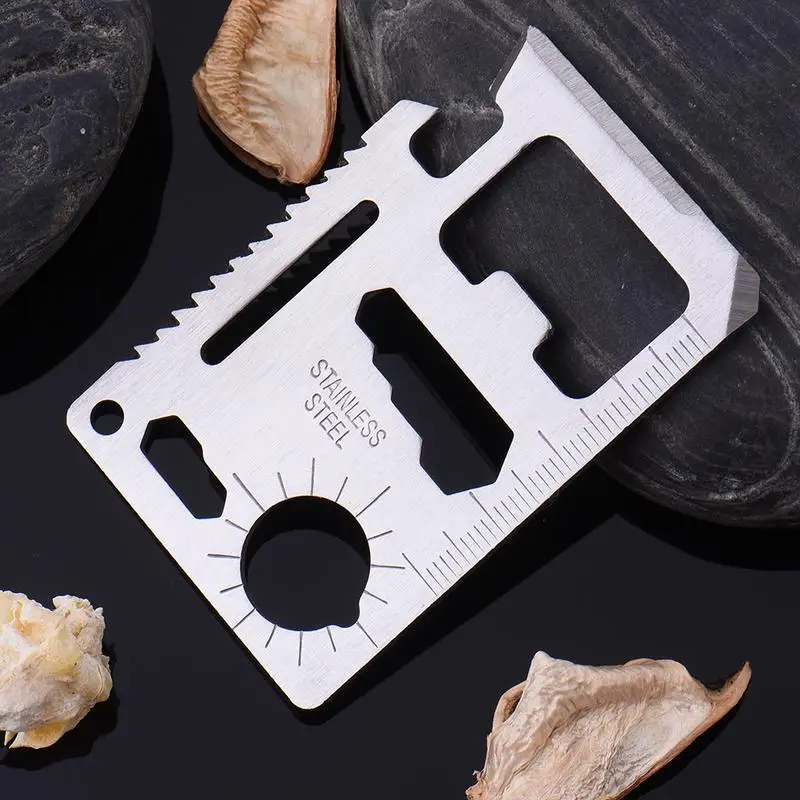 

Outdoor Knife Pocket Saber Card Multi-function Stainless Steel Survival Card Knife Rescuing Card With Black Holster