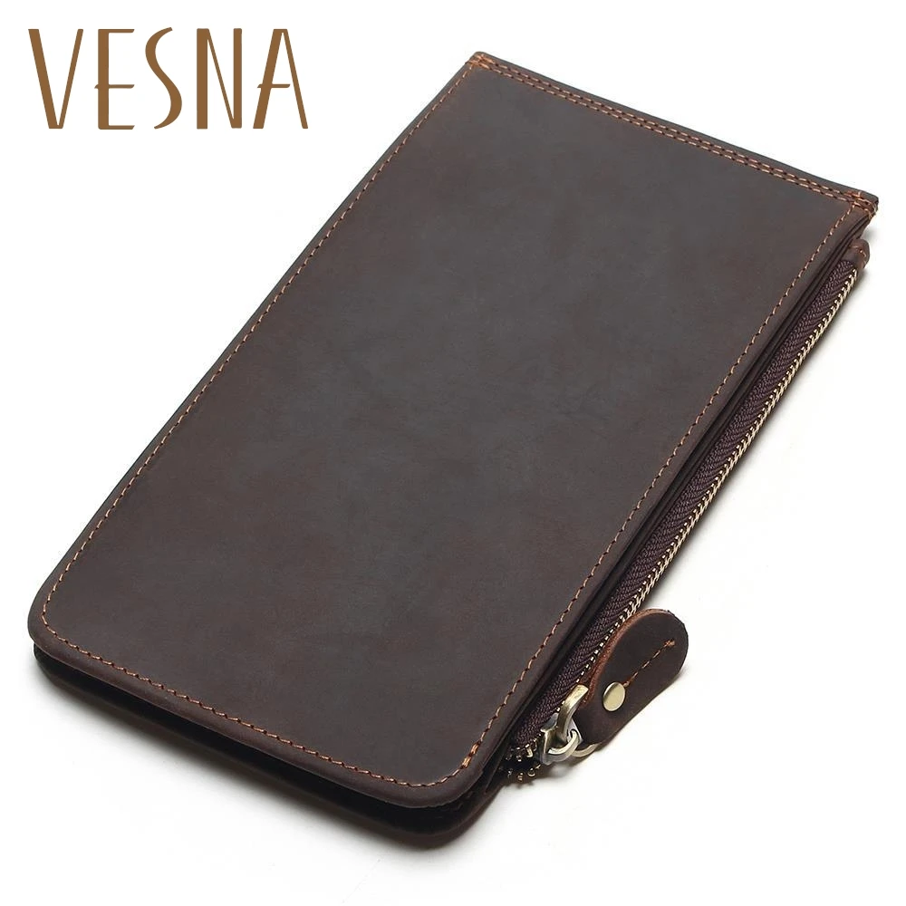 

Vesna New Men Ultra-Thin Genuine Leather Big-Capacity Long Cards Package Multi-Card Bit Wallet Bag Man Bank Credit Card Holder