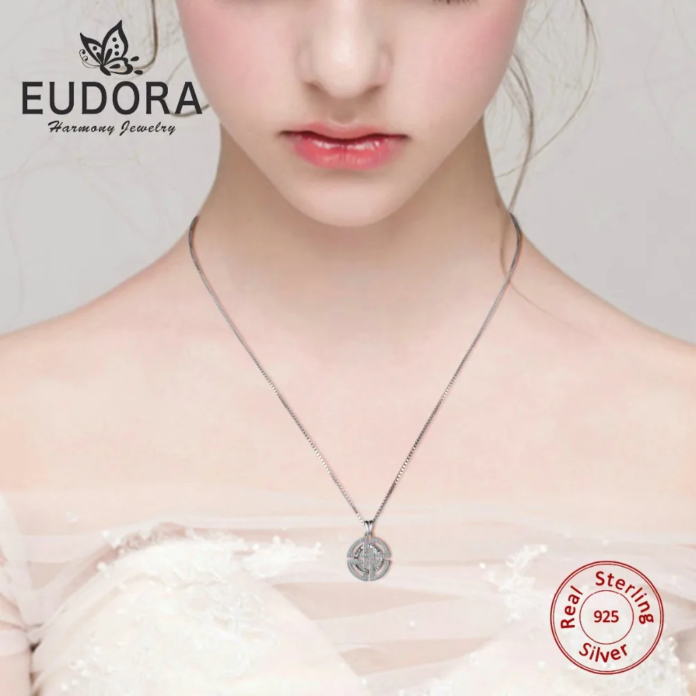 

Eudora Authentic 925 Sterling Silver Vintage Dazzling Allure AAA Cubic Zircon Necklaces & Pendants Women Man Fine Jewelry CYD045