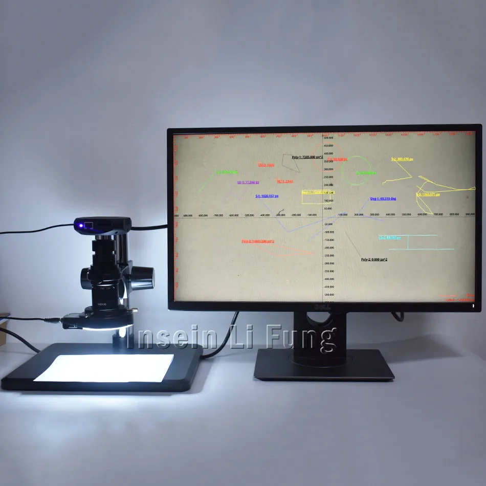 HDMI 1/2 дюйма видео микроскоп измерения Камера + 10X 200X зум c креплением рабочее расстояние 100 мм 150 144 свет