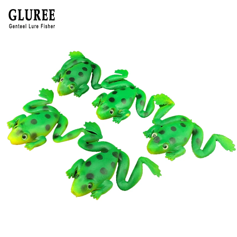 GLUREE 5Pcs/Lot Frog Shape Fishing Lure Artificial Soft Bait Silicone 3cm 2.5g Swimbait Green | Спорт и развлечения