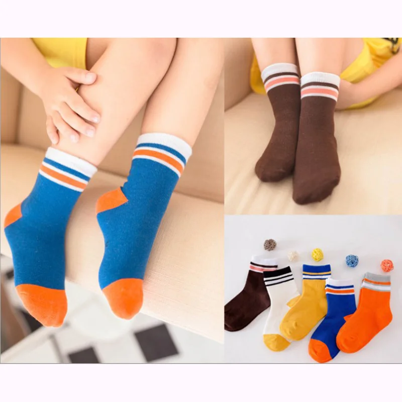 

Baby Girl Socks Kids Free Shipping Childrens 80%cotton Unisex 1-12 Year 5-10pair/lot New Arrived Students Striped