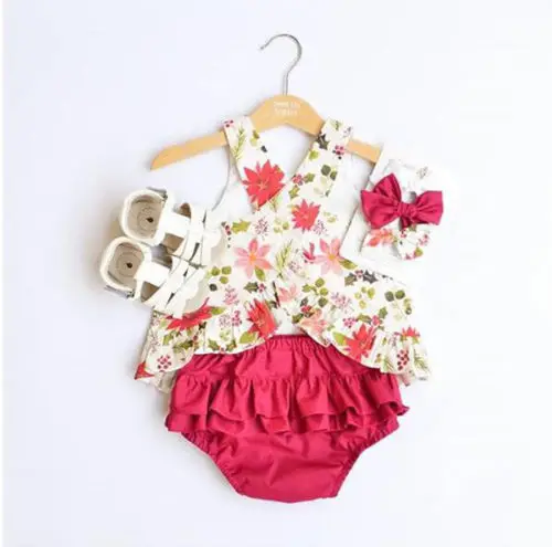 Футболка без рукавов для новорожденных девочек + шорты пачка летняя одежда детей