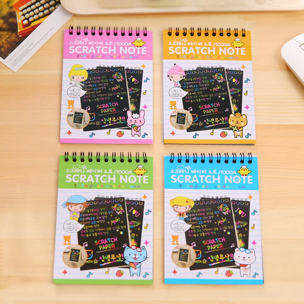 1 шт. DIY Scratchbook скретч наклейки записная книжка для рисования этюдник Детский