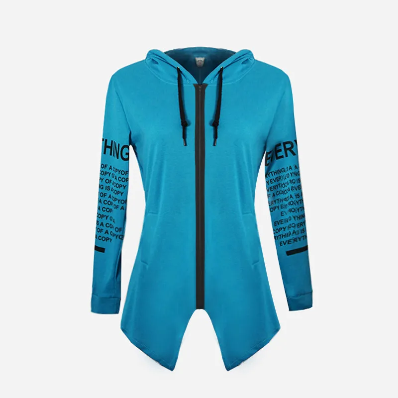 Drawstring New Fashion Zipper jackets for women Long-sleeved Rear Fork Grab Velvet Hoodie O8R2 | Женская одежда