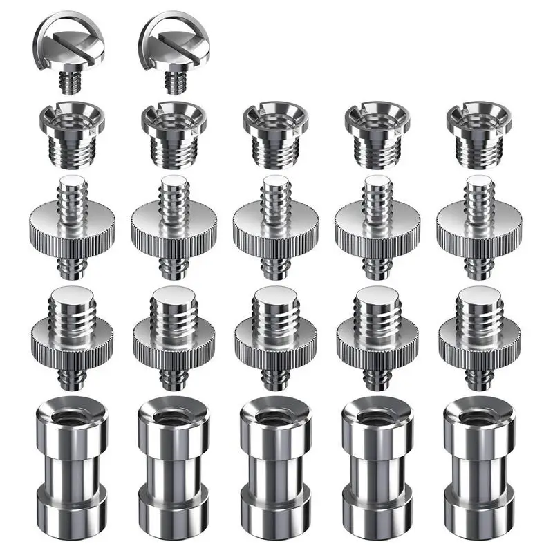 

22 Pcs Tripod Screw Adapter Converter Ring Screw Pack( 1/4 male to 3/8 male