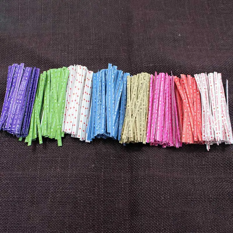 100 шт./упак. разноцветные крученые галстуки в горошек для конфет мешок торта