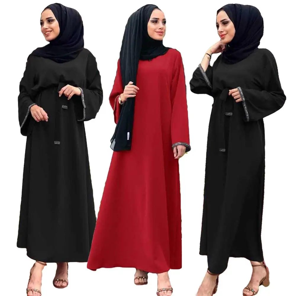 Черный Кафтан Абаи Турции Дубайский Мусульманский платье джилбаба Восточный