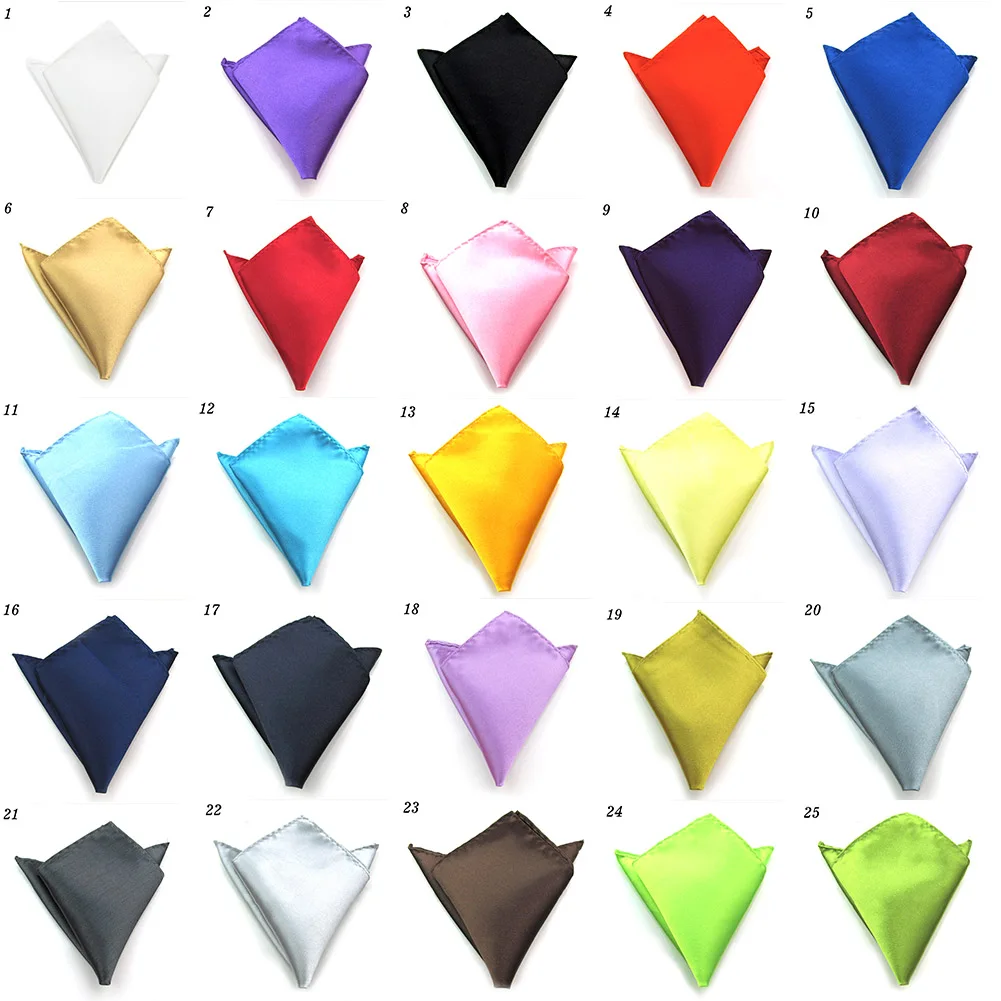 Новые 29 цветов мужские Hanky атласные однотонные костюмы Карманный квадратный
