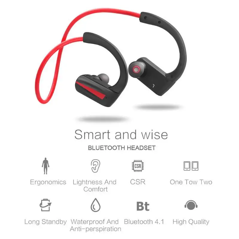 P10 Спортивные Bluetooth наушники с шейным ремешком IPX5 водонепроницаемая катушка