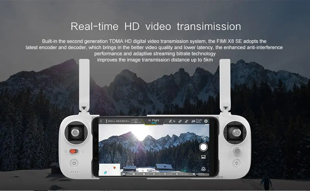 FIMI X8 SE 5 км с видом от первого лица 3 осевому гидростабилизатору 4K Камера gps 33mins