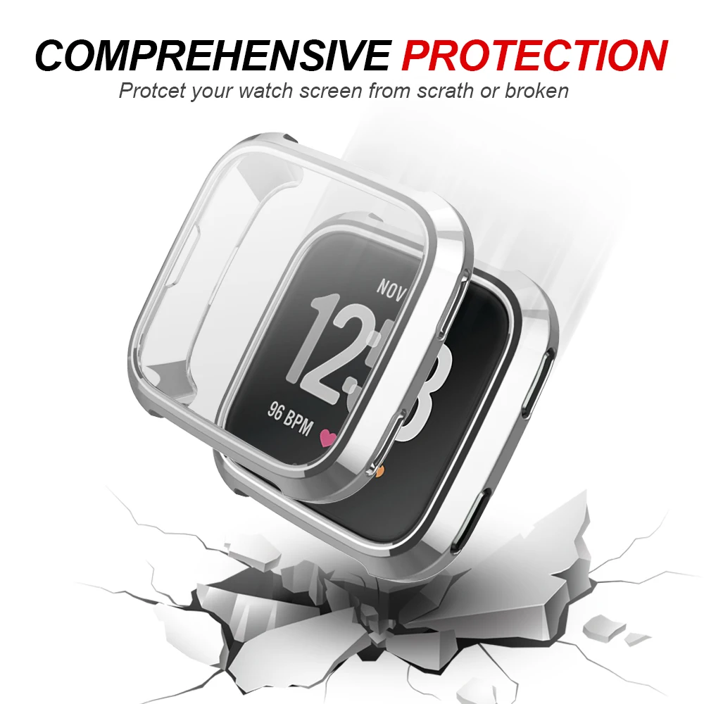 Новый 360 градусов защитный чехол для Fit bit Versa Band покрытие Coque Bit аксессуары часов