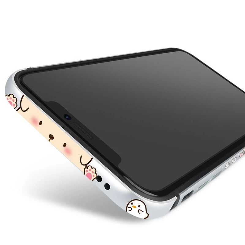

iPhoneX/XS/XS Max/XR Metal Bumper,Cover Protective aluminium alloy and silica gel frame,anti-knock,support wireless charger,cute