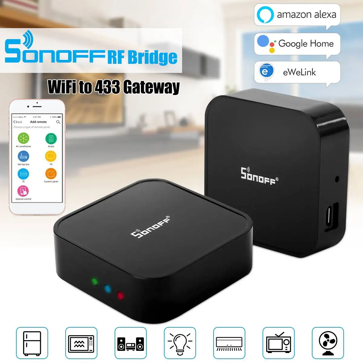 Sonoff RF Bridge WiFi 433 мГц Замена умный дом автоматизация универсальный переключатель