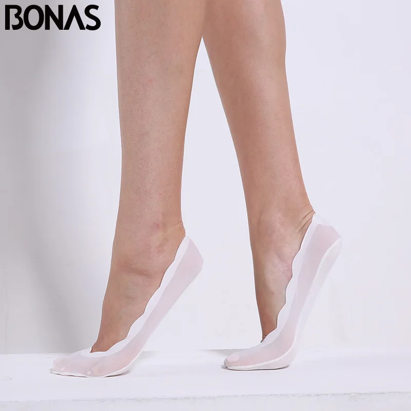 BONAS 4 пары женские короткие носки тапочки модные тонкие хлопковые милые летние