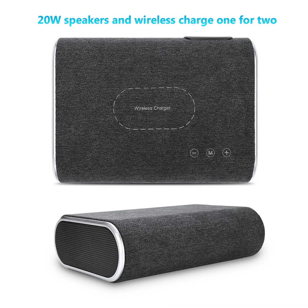 Excelvan F176 Беспроводное зарядное устройство с 20 Вт Bluetooth спикер Поддержка AUX/USB