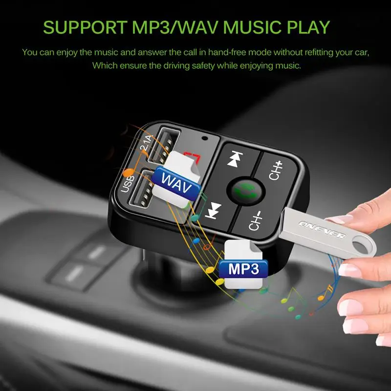 FM-трансмиттер автомобильный с 2 USB-портами 5 В 1 А | Автомобили и мотоциклы
