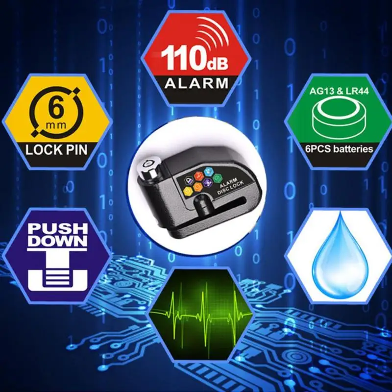 Alloet Водонепроницаемая сигнализация для мотоцикла Bcycle дисковый тормоз