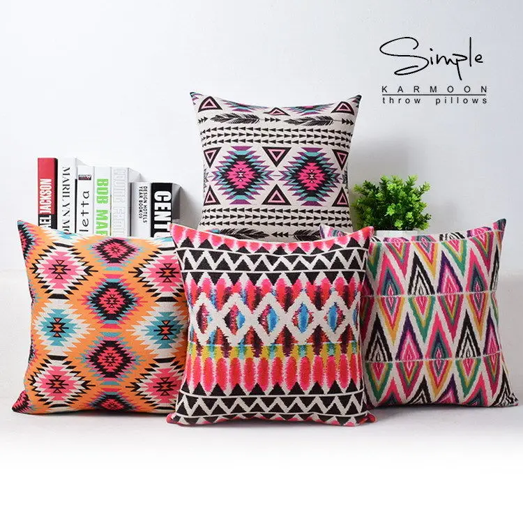 Хлопковый чехол для подушки linen18 &quotx 18&quot с геометрическим рисунком | Дом и сад