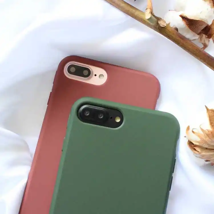 Fashion Simple green red Phone Case For iphone X XS soft silicone protective Back Cover 6 6s 7 8 plus case Coque |