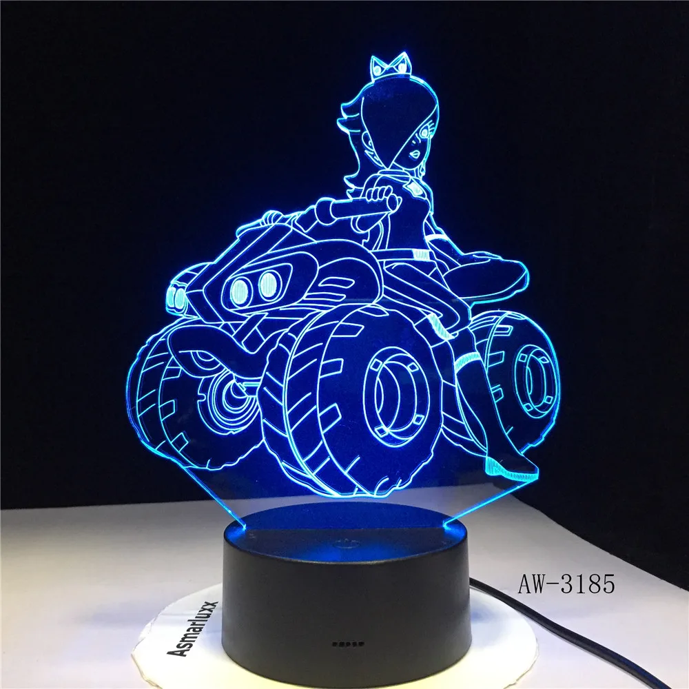 Аниме девушка 3D ночник LED Дистанционное Сенсорное освещение настольная лампа 7