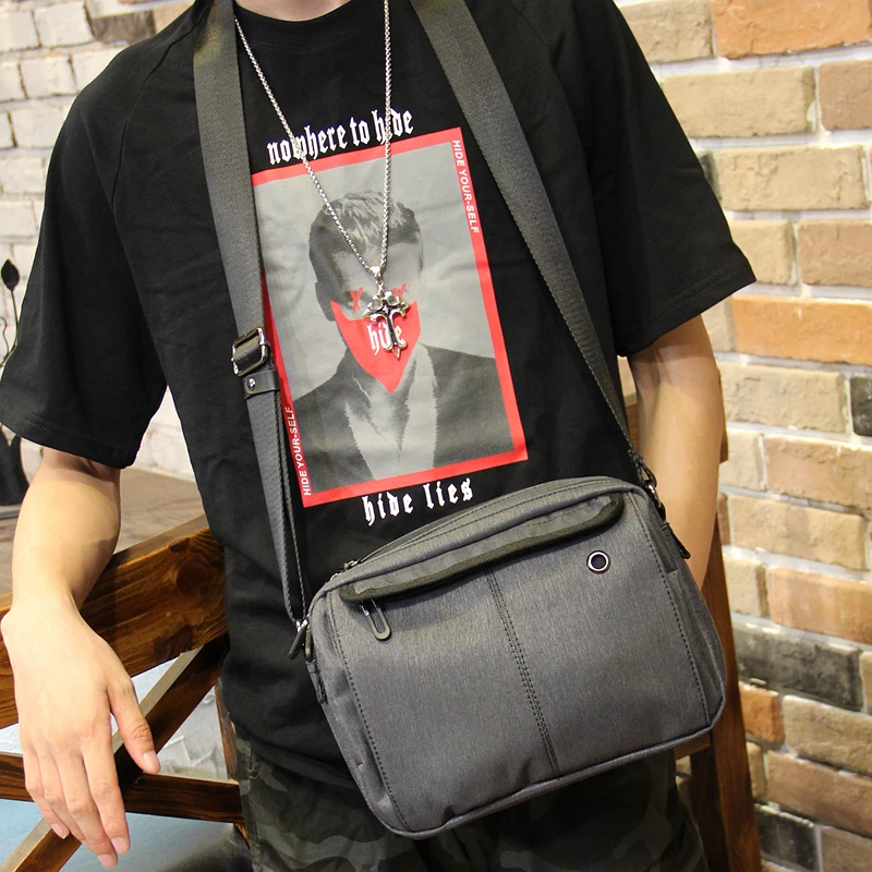 

Темно-серая мужская сумка через плечо Студенческая книга ручная сумка дорожная сумка Высокое качество Оксфорд водонепроницаемый портфель