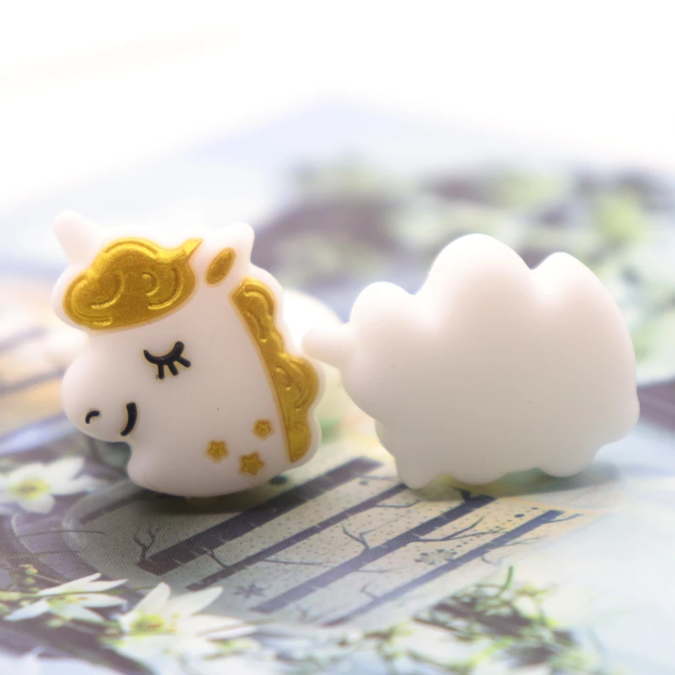 10pcs New Cartoon Cute Mini Silicone Beads Baby Safety Food Grade Nipple Diy Newborn Clip Chain Accessories | Мать и ребенок