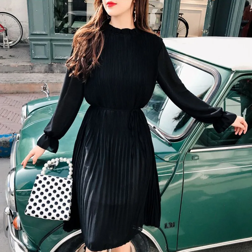 Gentillove Для женщин шифоновое плиссированное платье 2019 сезон: весна–лето женский