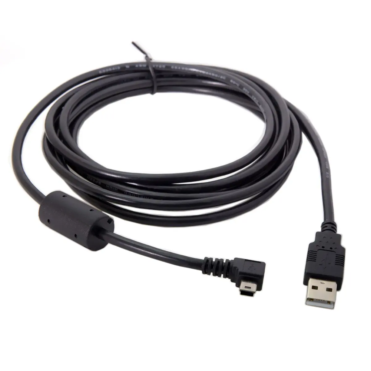 

Mini USB B Type 5pin Male to USB 2.0 Male Data Cable with Ferrite 0.5m 1.8m 3.0m 5.0m Left Angled Right angled 90 Degree