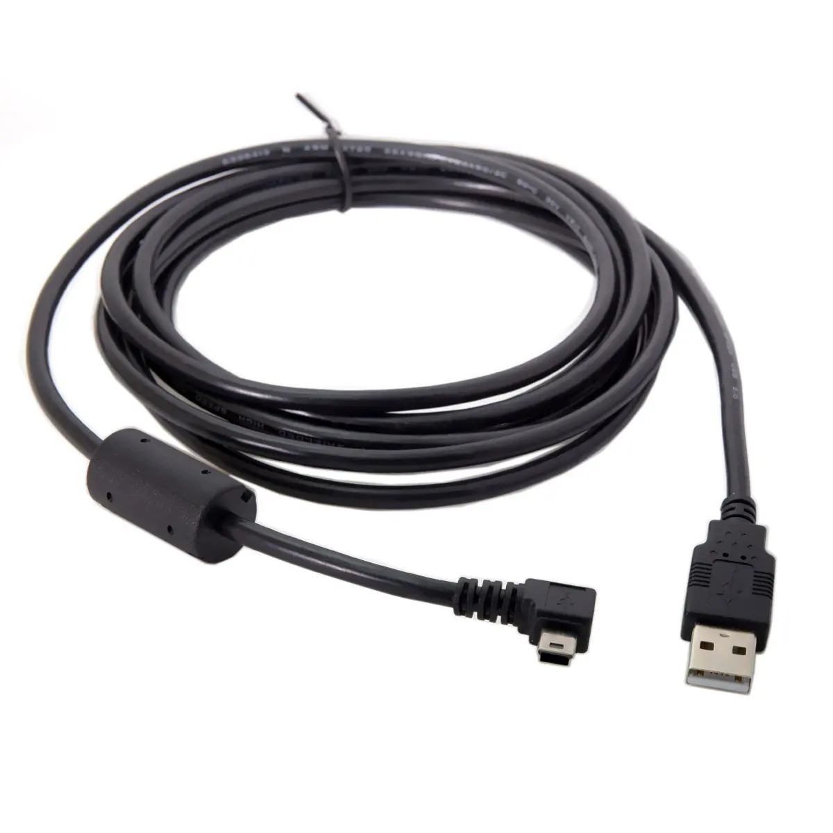 Кабель передачи данных Mini USB Тип B 5pin папа 2 0 с ферритом 5 м 1 8 3 левый угол правый 90