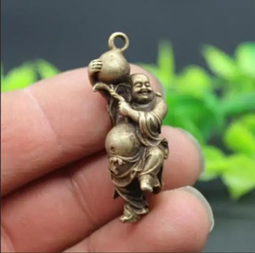 

Chinese pure brass maitreya Buddha peach Small pendant