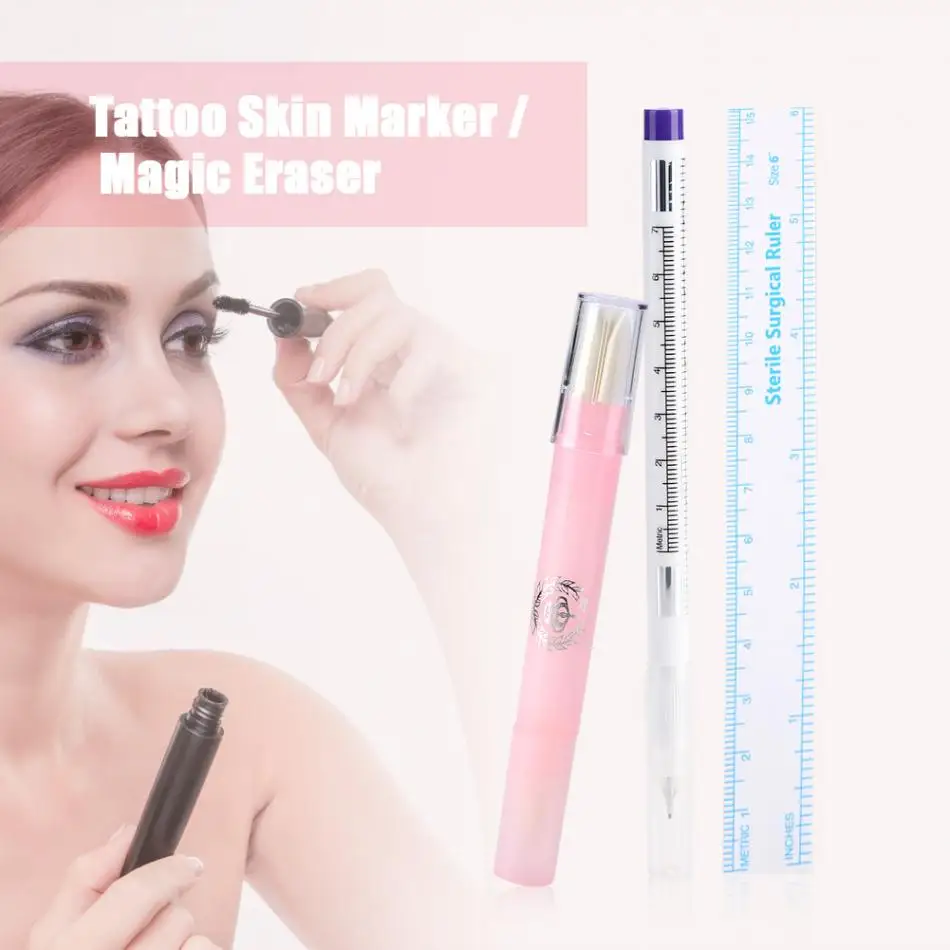 Маркер для кожи тату маркировочная ручка волшебный ластик пластиковая